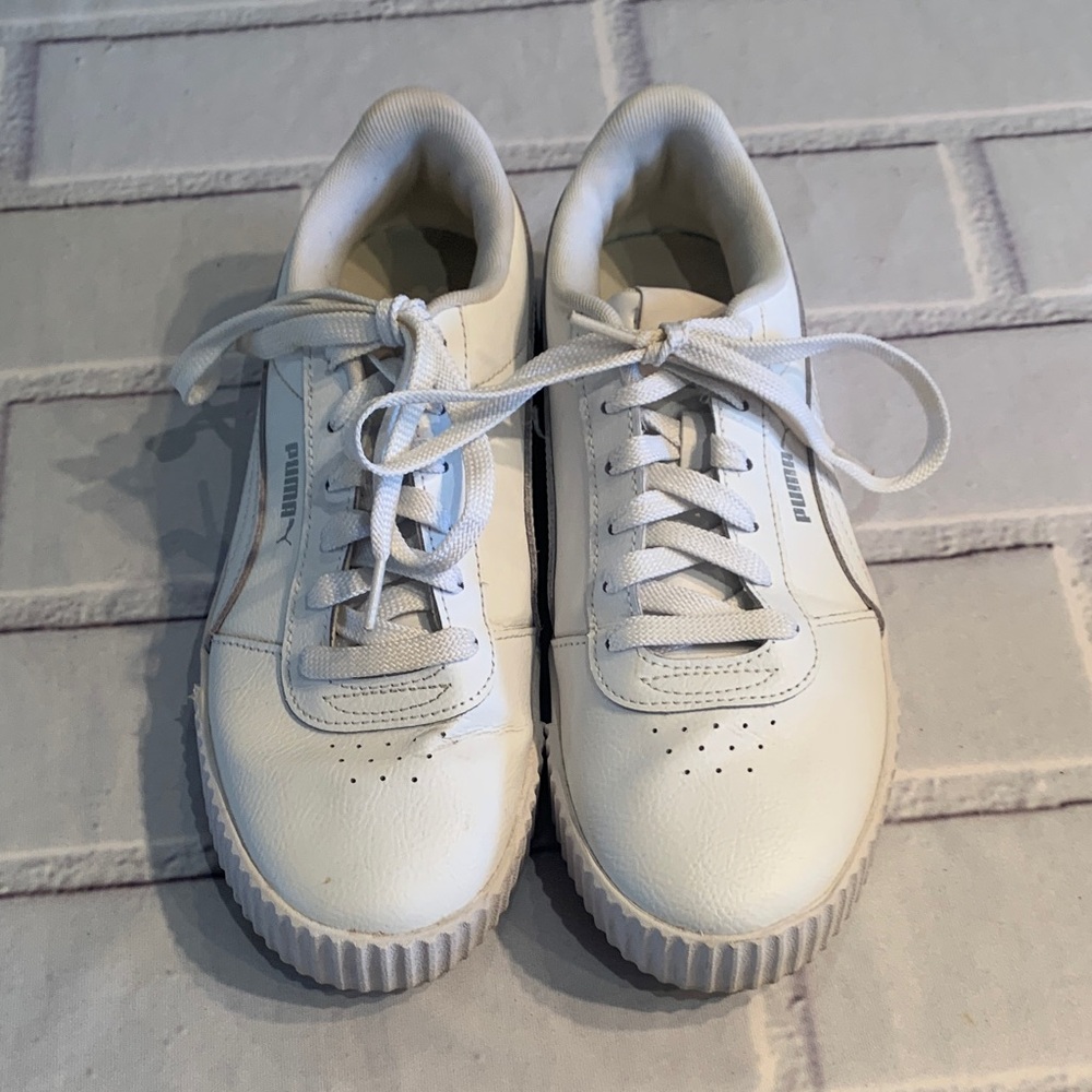 Puma White Low-Top Leather Sneakers